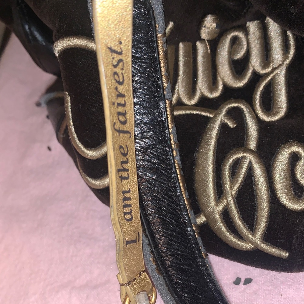 Y2K EXTREMELY RARE Vintage Juicy Couture Black & Brown Daydreamer w/embroidered🌹 - Picture 6 of 16